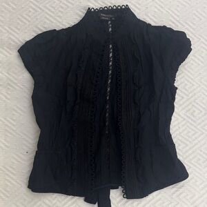 BCBGMaxAzria Black Ruffled Blouse